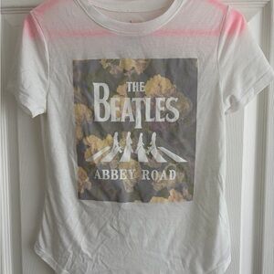 The Beatles Abbey Road Juniors T-Shirt - White and Pink